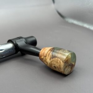 Handmade Custom Bolt Knob - Cured Wood & Turquoise Resin #1