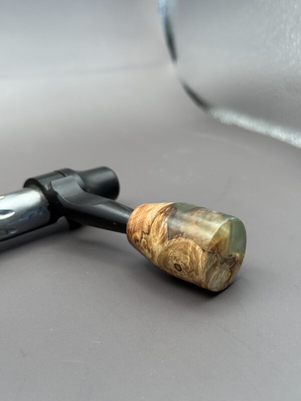Handmade Custom Bolt Knob - Cured Wood & Turquoise Resin #1