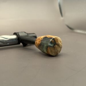Handmade Custom Bolt Knob - Turquoise Resin & Cured Wood #2