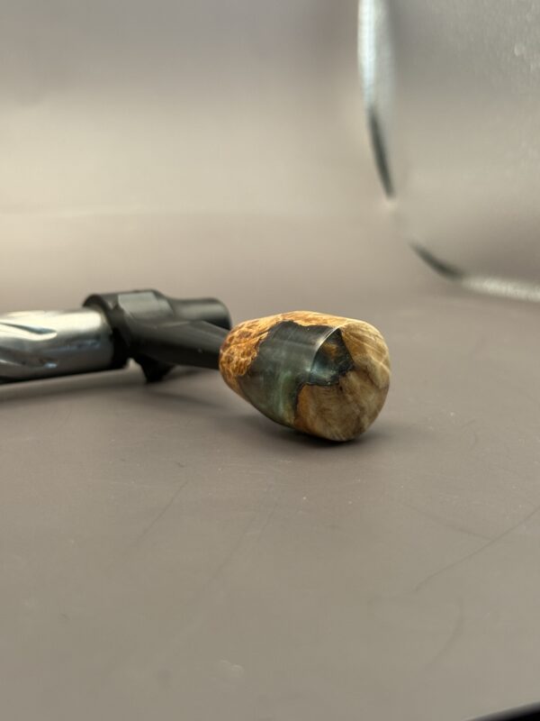 Handmade Custom Bolt Knob - Turquoise Resin & Cured Wood #2
