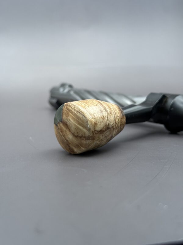 Handmade Custom Bolt Knob - Turquoise Resin & Cured Wood #2 - Image 2