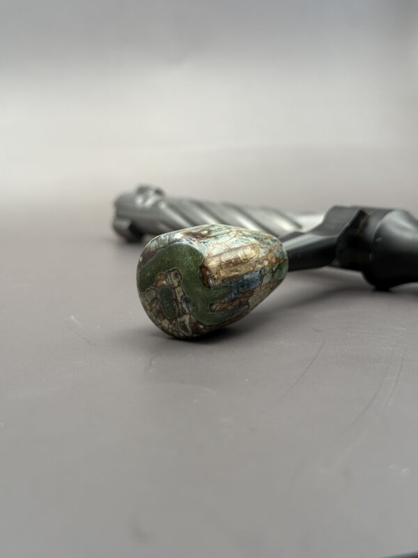 Handmade Custom Bolt Knob - Sparkle Turquoise Resin Impregnated Cured Driftwood