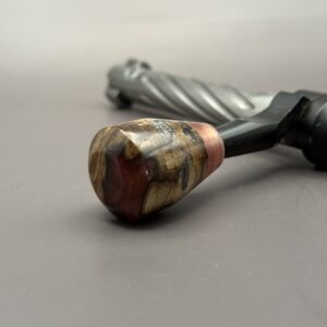 Handmade Custom Bolt Knob - Sparkle Rose Gold Resin Impregnated Cured Driftwood