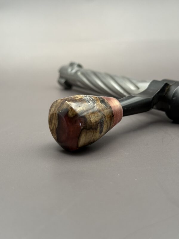Handmade Custom Bolt Knob - Sparkle Rose Gold Resin Impregnated Cured Driftwood