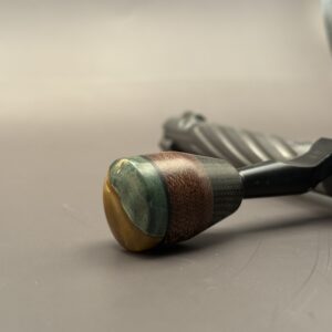 Handmade Custom Bolt Knob - Caramel Resin, Balck/Brown Phenolic, & Green G10