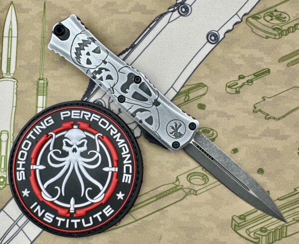 Microtech Hera II Mini D/E Signature Series Brushed Metal Jack-O-Lantern Standard 1702M-1 - Image 3