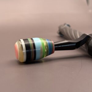Handmade Custom Bolt Knob - Light Pink Top with Multi Color Resin Layers
