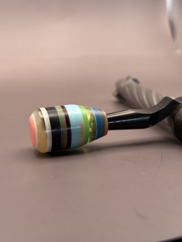 Handmade Custom Bolt Knob - Light Pink Top with Multi Color Resin Layers