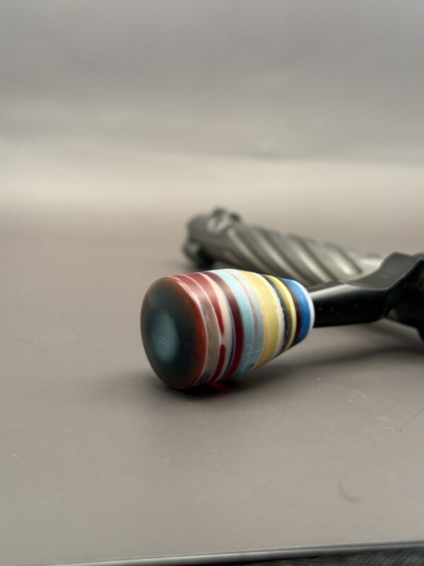 Handmade Custom Bolt Knob - Primary Red with Multi Colored Resin Layers