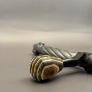 Handmade Custom Bolt Knob - Green,Tan & Brown Skateboard Deck Wood