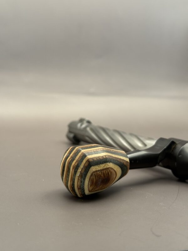 Handmade Custom Bolt Knob - Green,Tan & Brown Skateboard Deck Wood