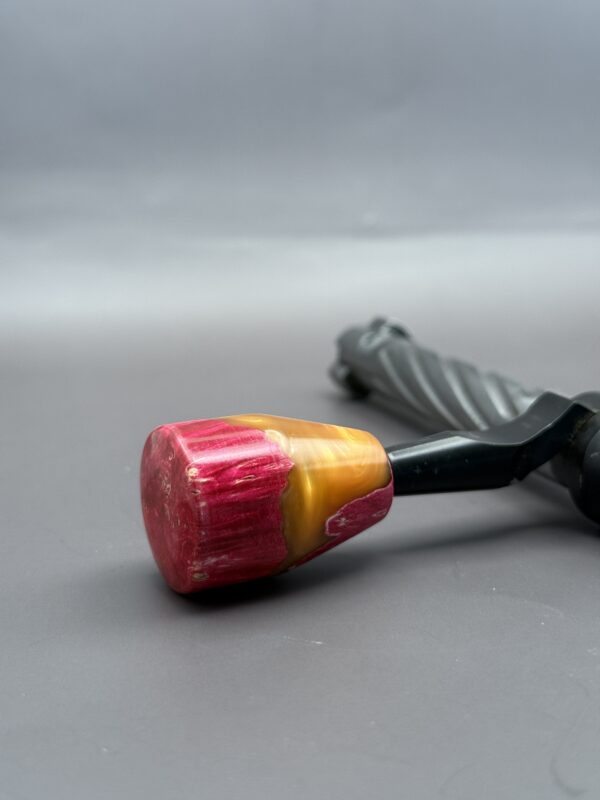 Handmade Custom Bolt Knob - Caramel & Pink Resin Infused Wood