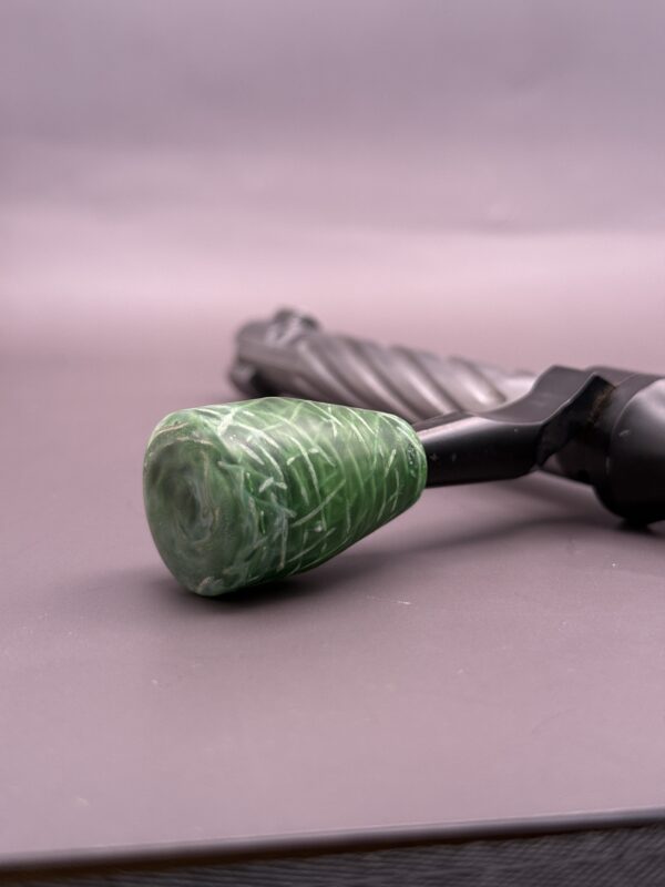 Handmade Custom Bolt Knob - Green Resin Infused Burlap