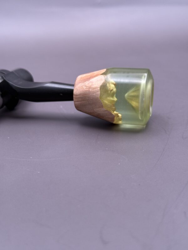 Handmade Custom Bolt Knob - Turquoise Resin Infused Driftwood - Image 2