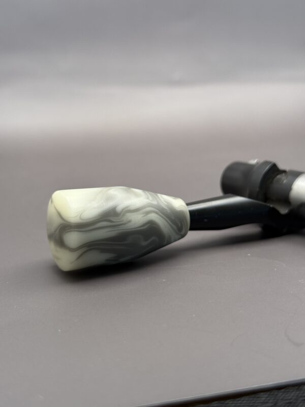 Handmade Custom Bolt Knob - Cream & Silver Resin  - Image 2
