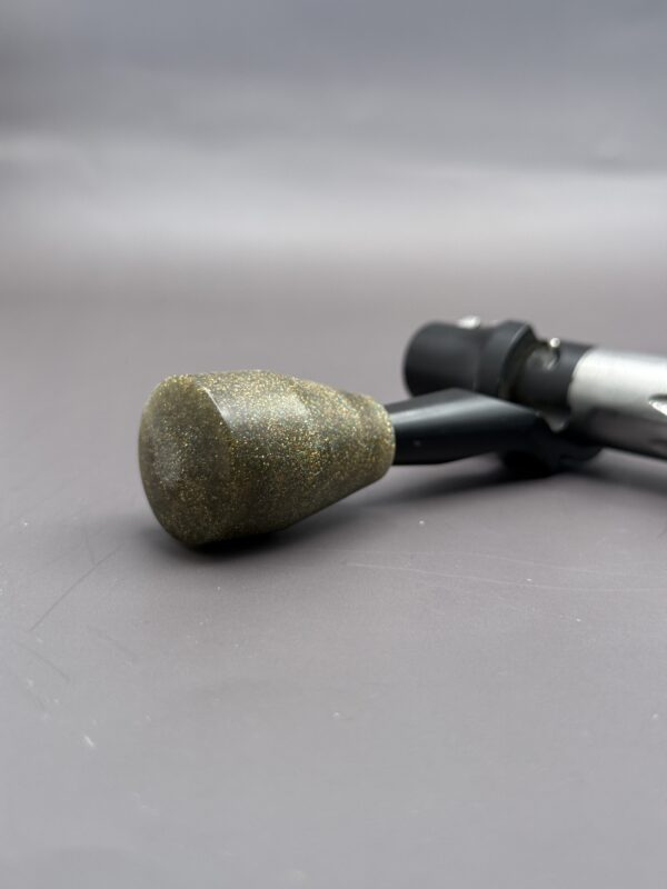 Handmade Custom Bolt Knob - Gold Sparkle Resin - Image 2