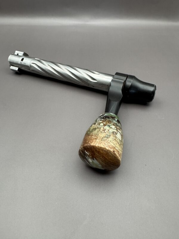 Handmade Custom Bolt Knob - Turquoise Infused Driftwood - Image 2